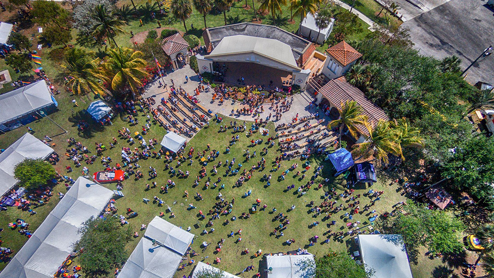 Drone Aerial Photography of the 2018 Palm Beach Pridefest in Brynatt Park, Lake Worth Beach, Florida