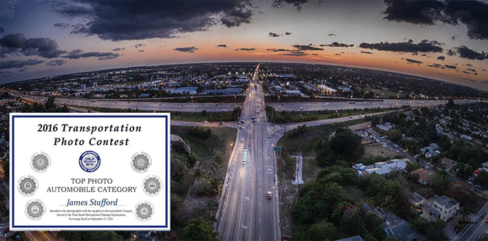 Aerial Photo of I-95 and 10th Ave N wins Palm Beach County MPO Award